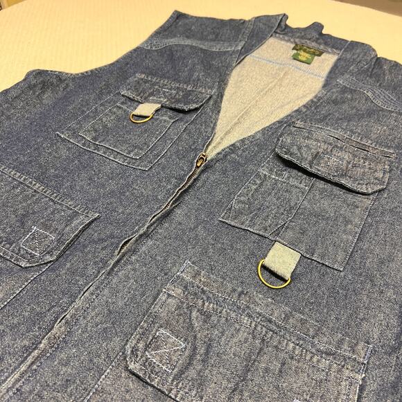 Vtg Scandia Woods Denim Vest Mens XL Pockets Outdoor Classic Fishing Hunting - Picture 4 of 6